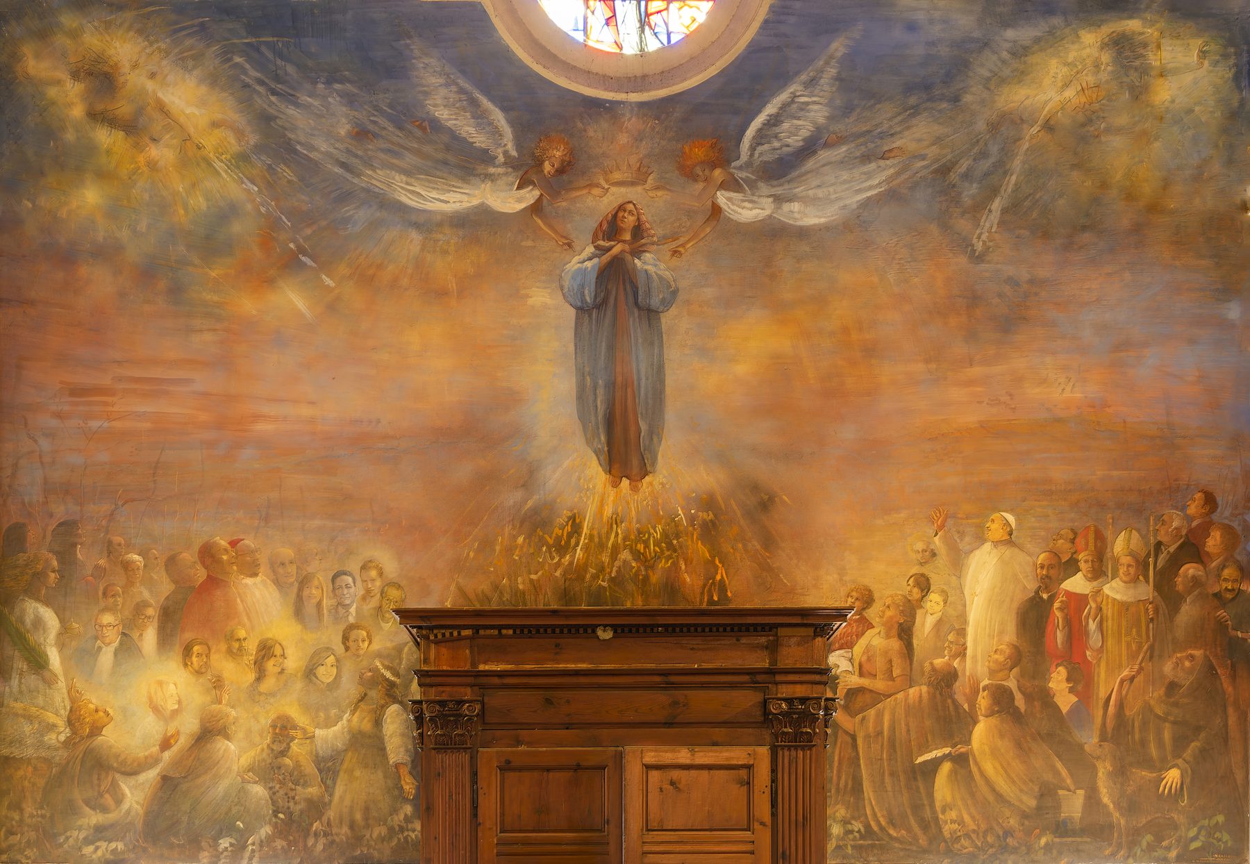 Santa Liberata · Papa Francesco · dettaglio dell'affresco del Maestro Callossi